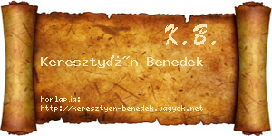 Keresztyén Benedek névjegykártya