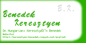 benedek keresztyen business card